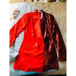 Long sleeve Blazer Dress with Sequins